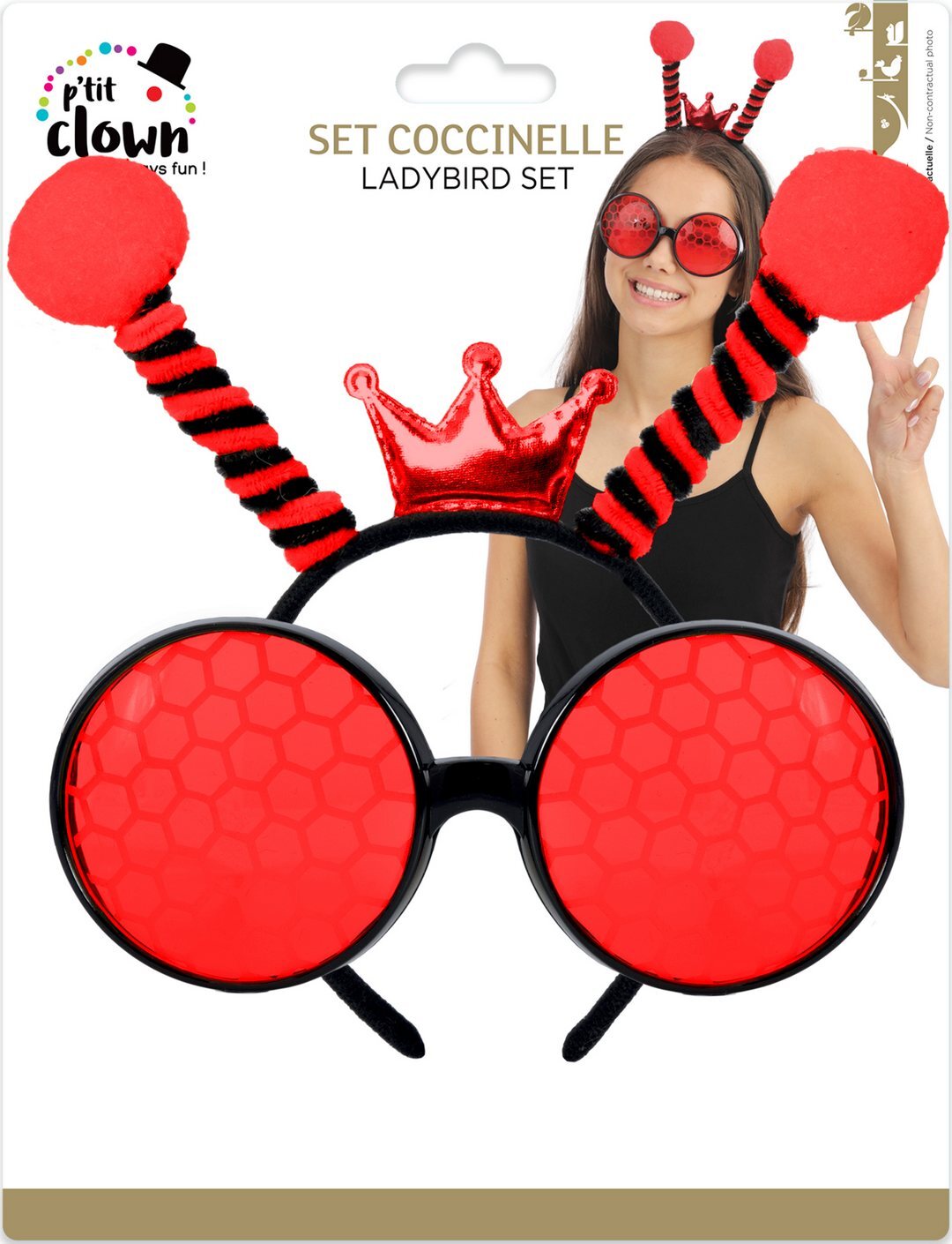 Marienkäfer-Set - Brille und Stirnband - Erwachsene