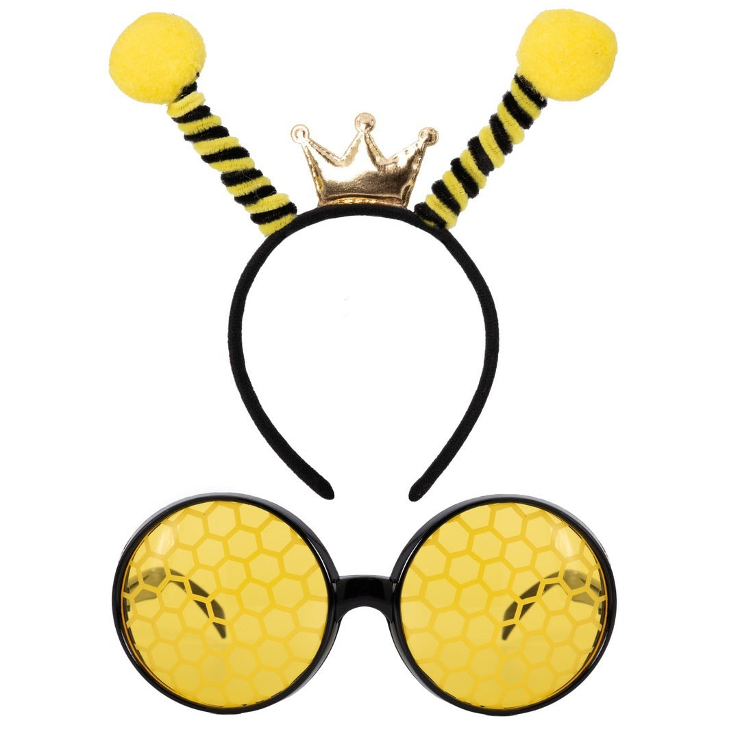 Bienen-Set - Brille und Haarreif - Erwachsene