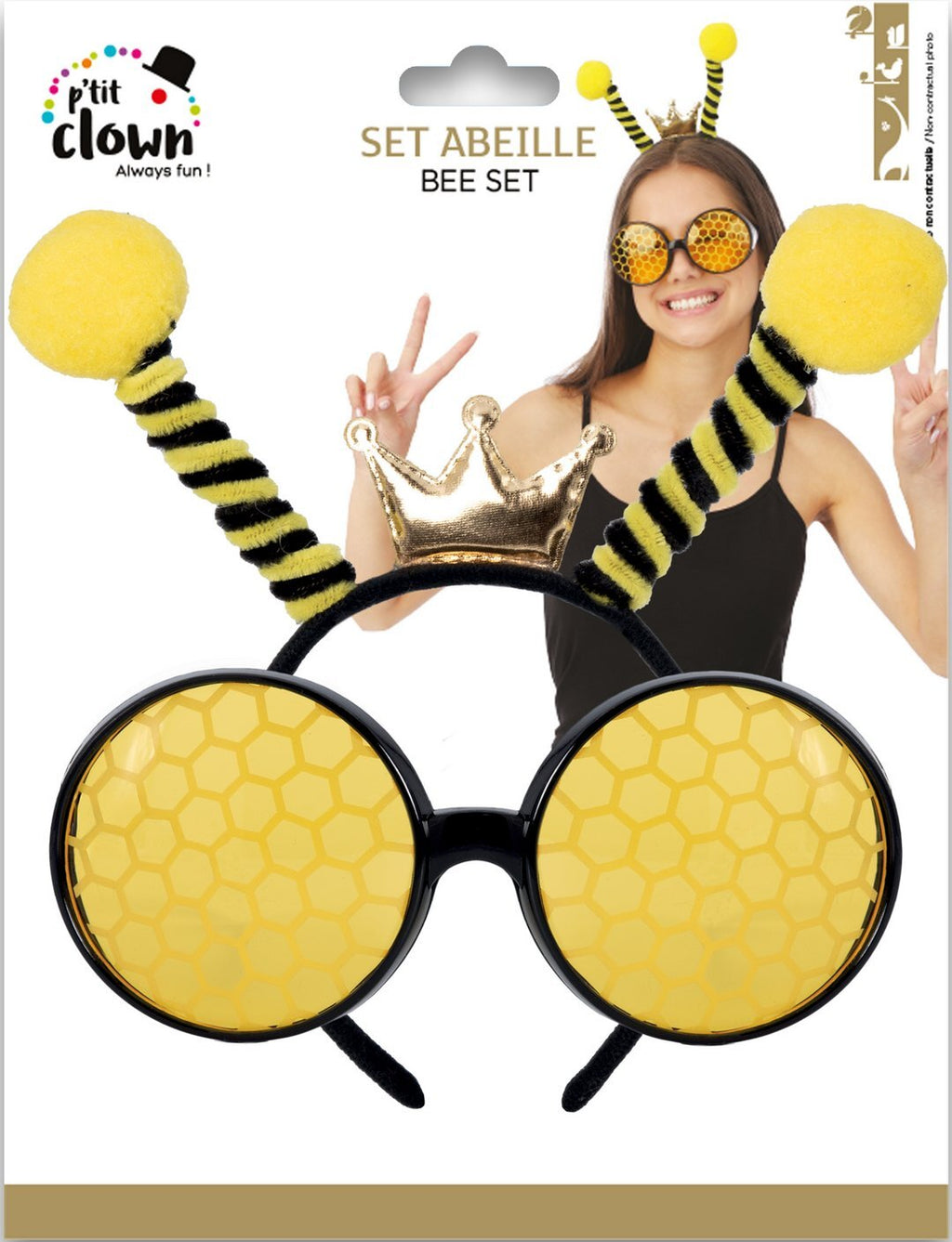 Bienen-Set - Brille und Haarreif - Erwachsene