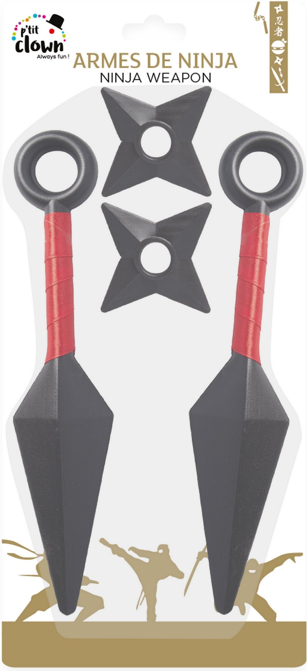 Set armes de ninja - shiruken et kunaï
