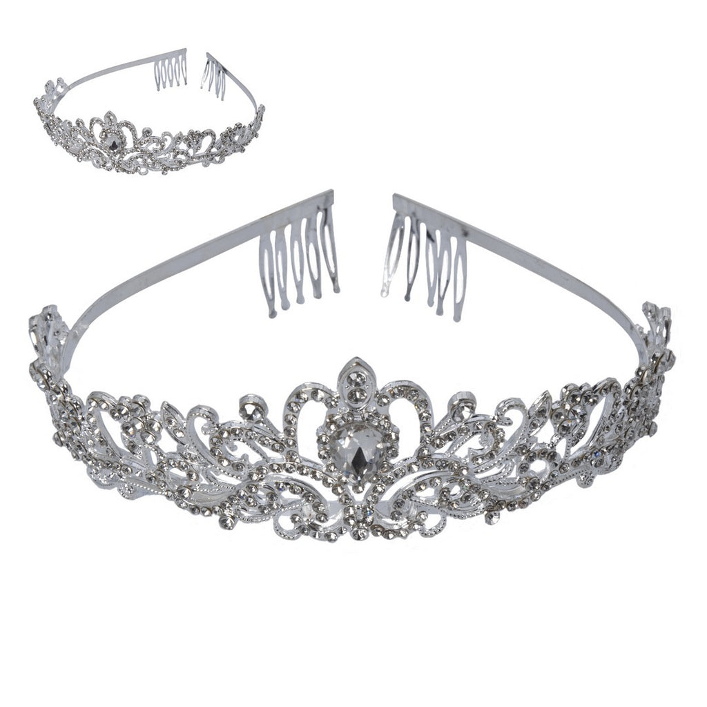 Diadème princesse - métal - argent
