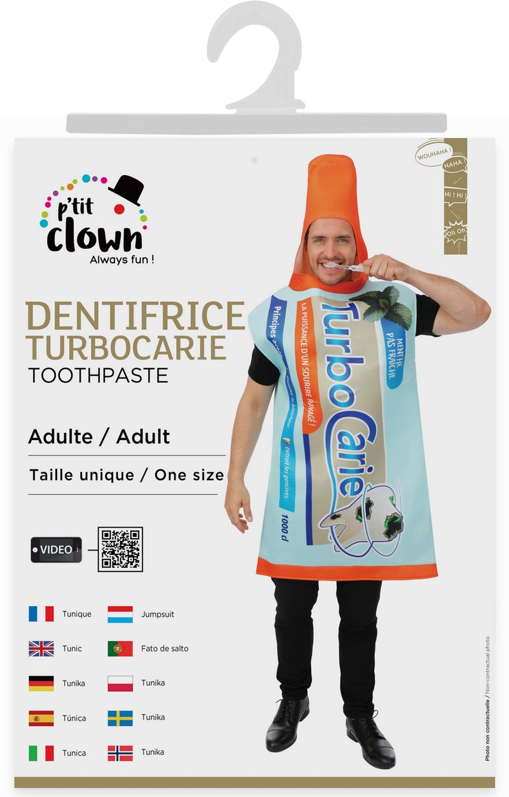 Costume dentifrice Turbocarie - adulte