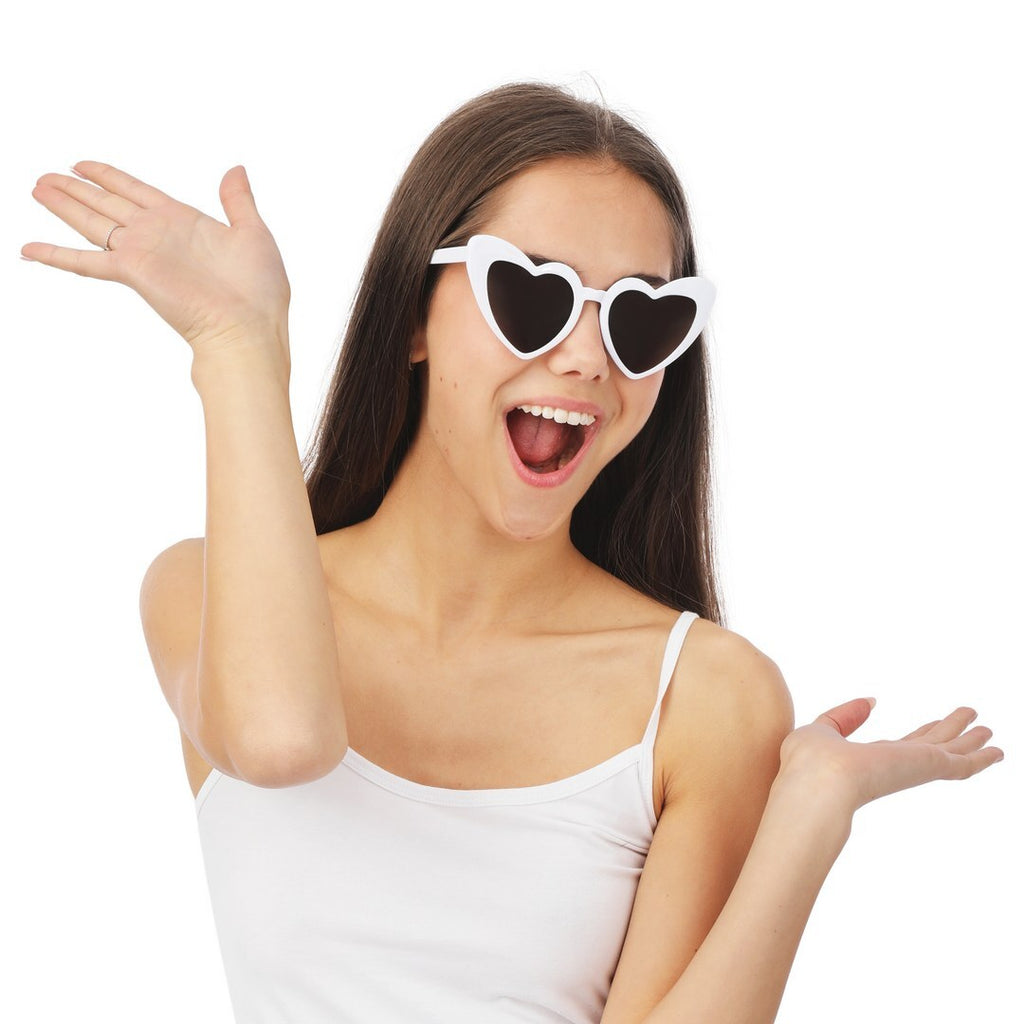 Lunettes coeur - blanc