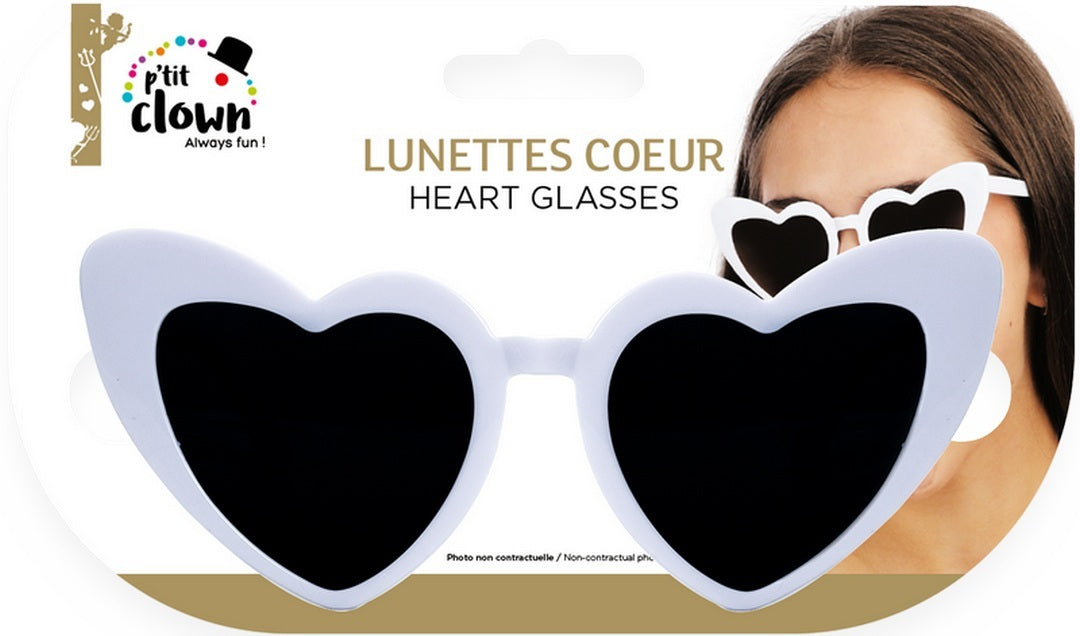 Lunettes coeur - blanc