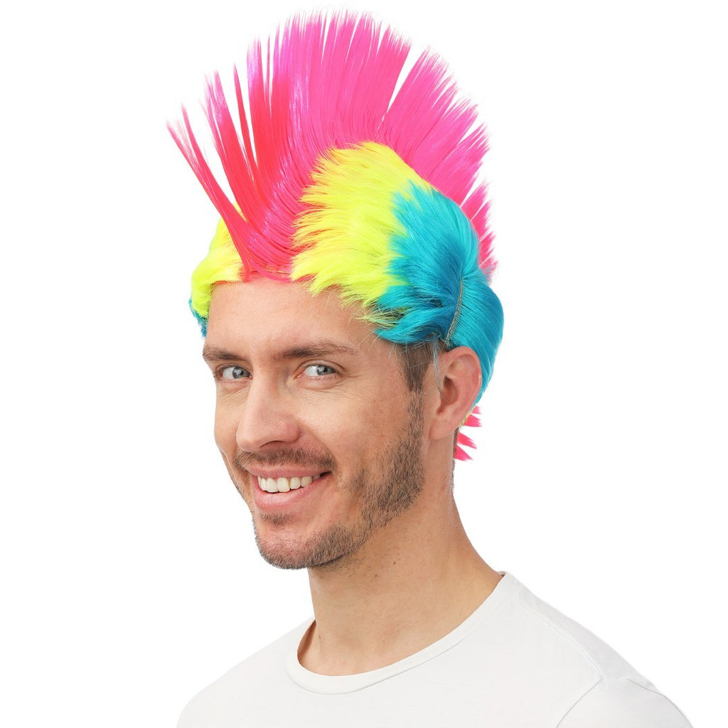 Perruque punk multicolore - fluo