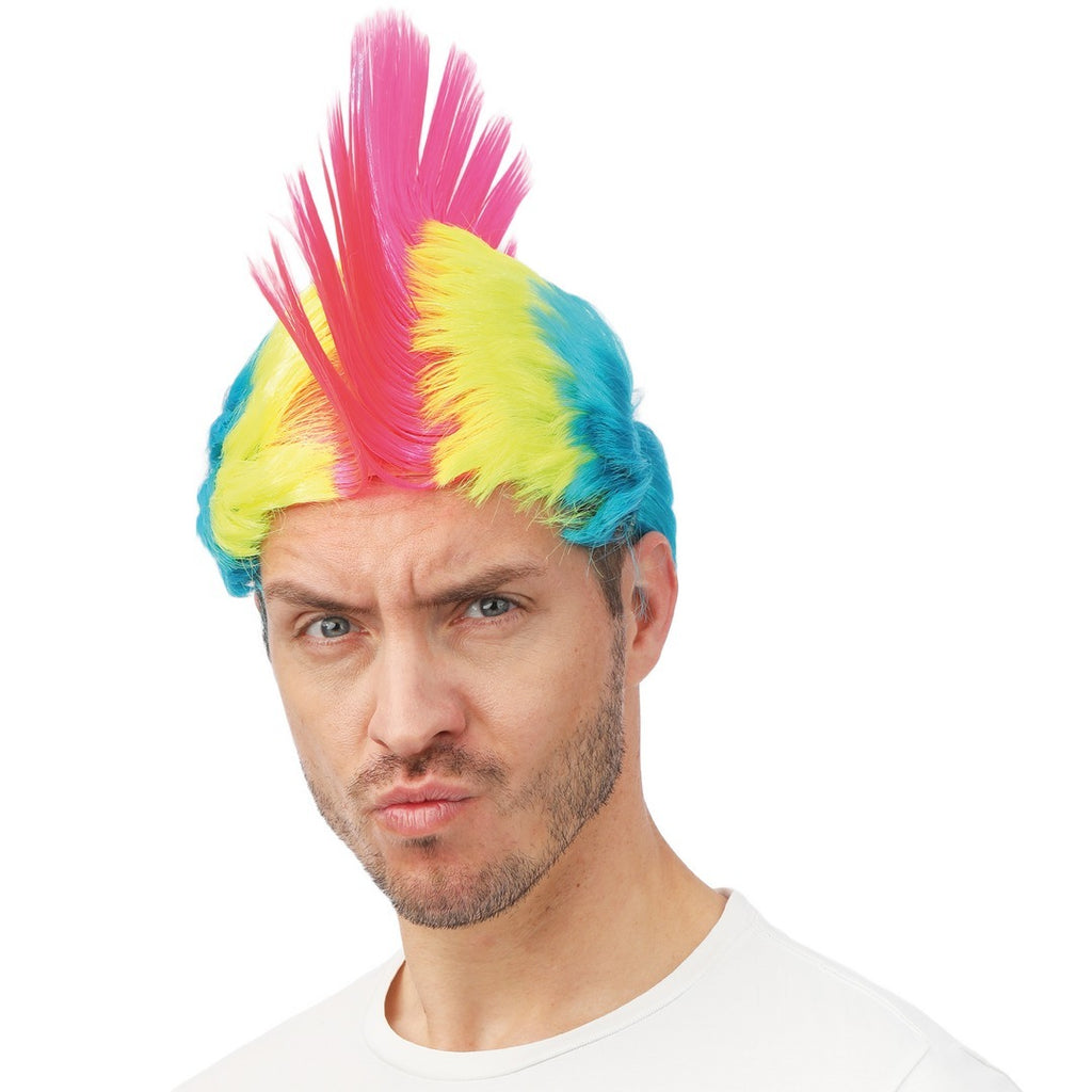 Perruque punk multicolore - fluo