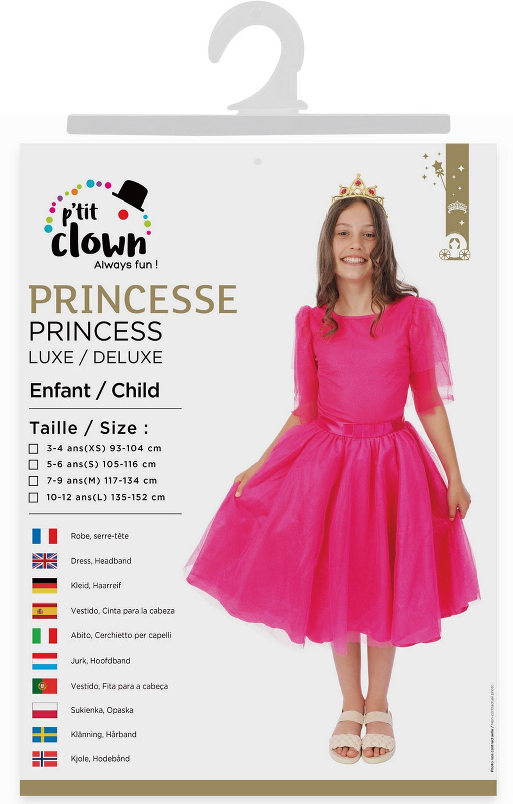 Luxus Prinzessinnenkostüm - Rosa - Kinder