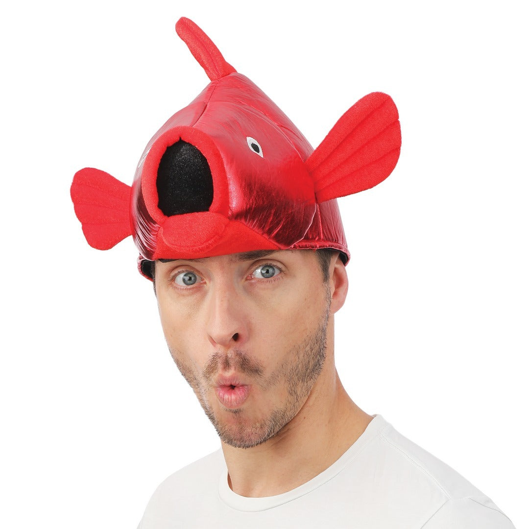 Chapeau poisson - rouge - adulte