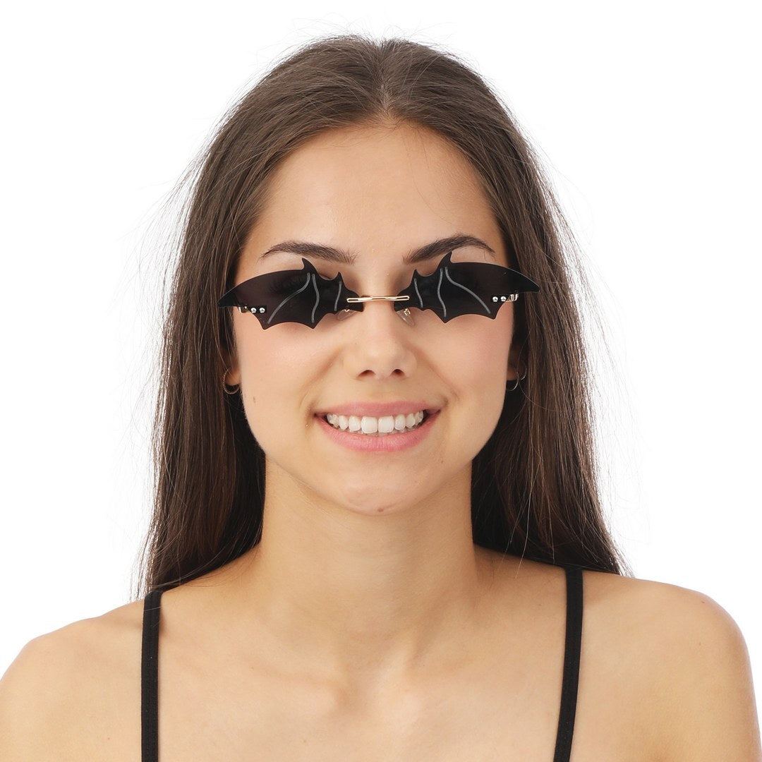 Fledermaus-Sonnenbrille ohne Fassung - Schwarz