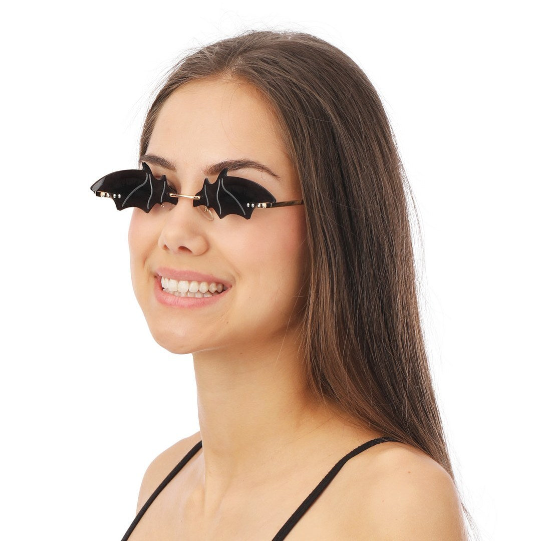 Fledermaus-Sonnenbrille ohne Fassung - Schwarz