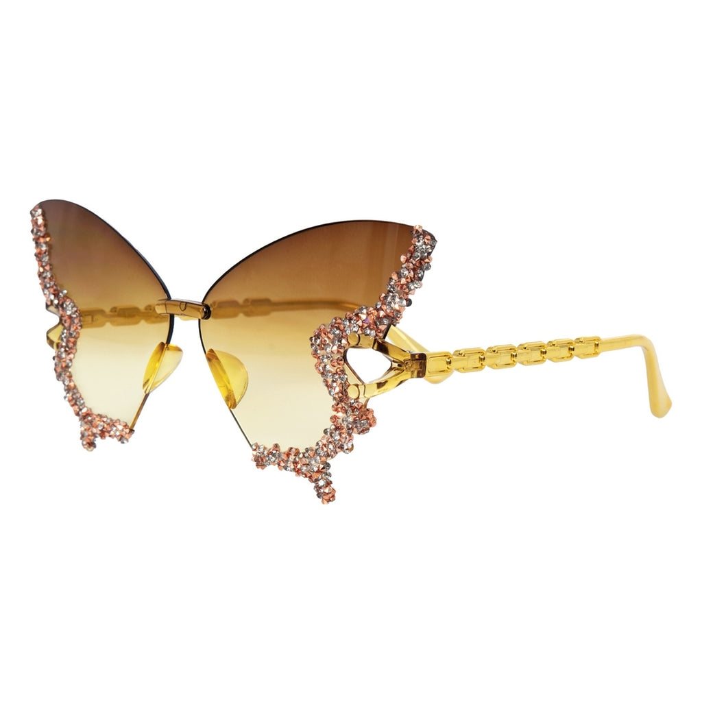 Randlose Schmetterlingsbrille - Gold