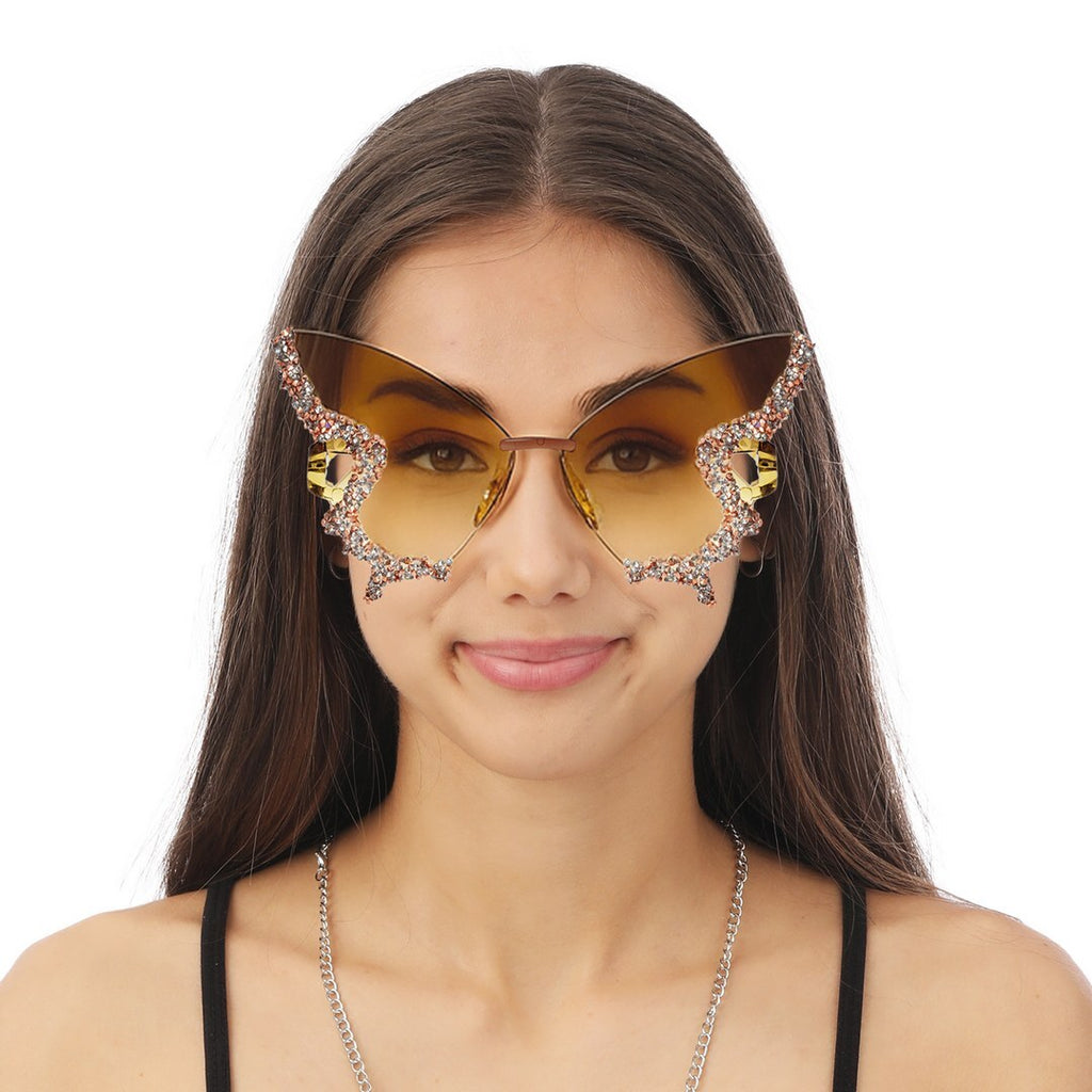 Randlose Schmetterlingsbrille - Gold