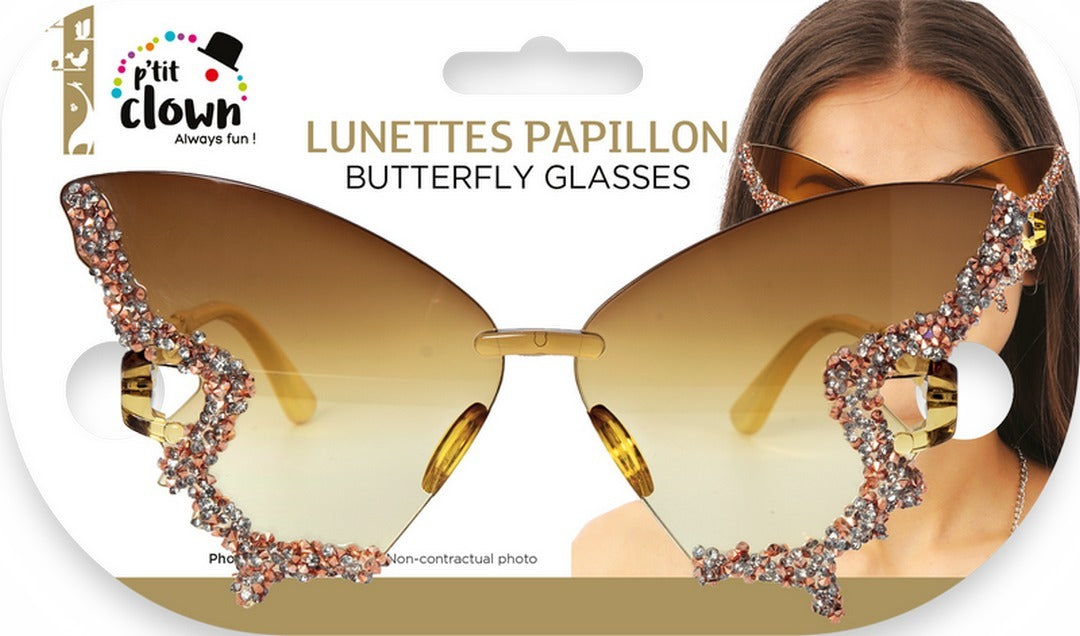 Randlose Schmetterlingsbrille - Gold
