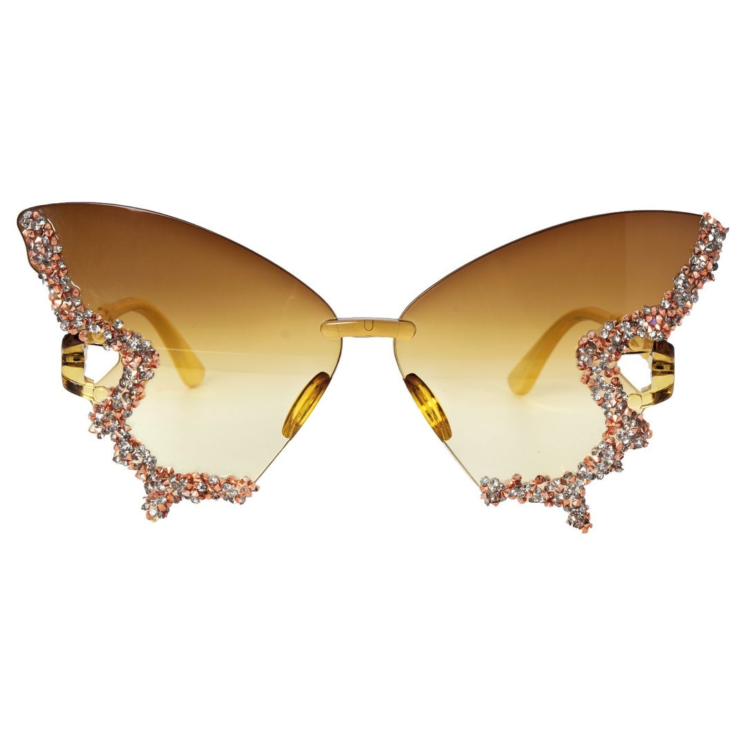 Randlose Schmetterlingsbrille - Gold