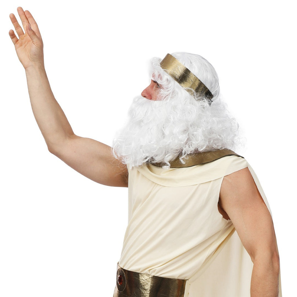 Perücke und Bart für mythologische Gottheit – weiß