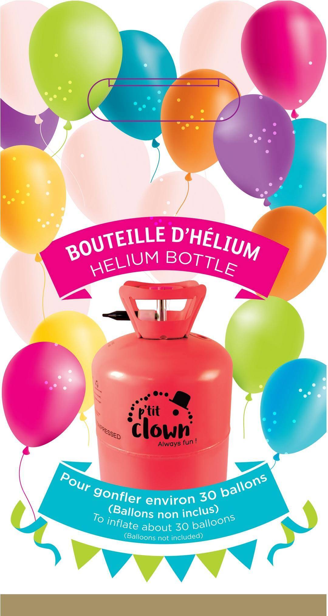 Einweg-Heliumflasche - Kapazität 30 Ballons, 0,2 m3