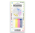 24 bougies avec supports couleurs assorties