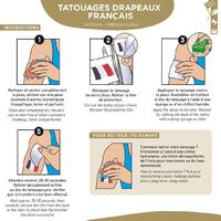 Tatouage drapeau France - lot de 4