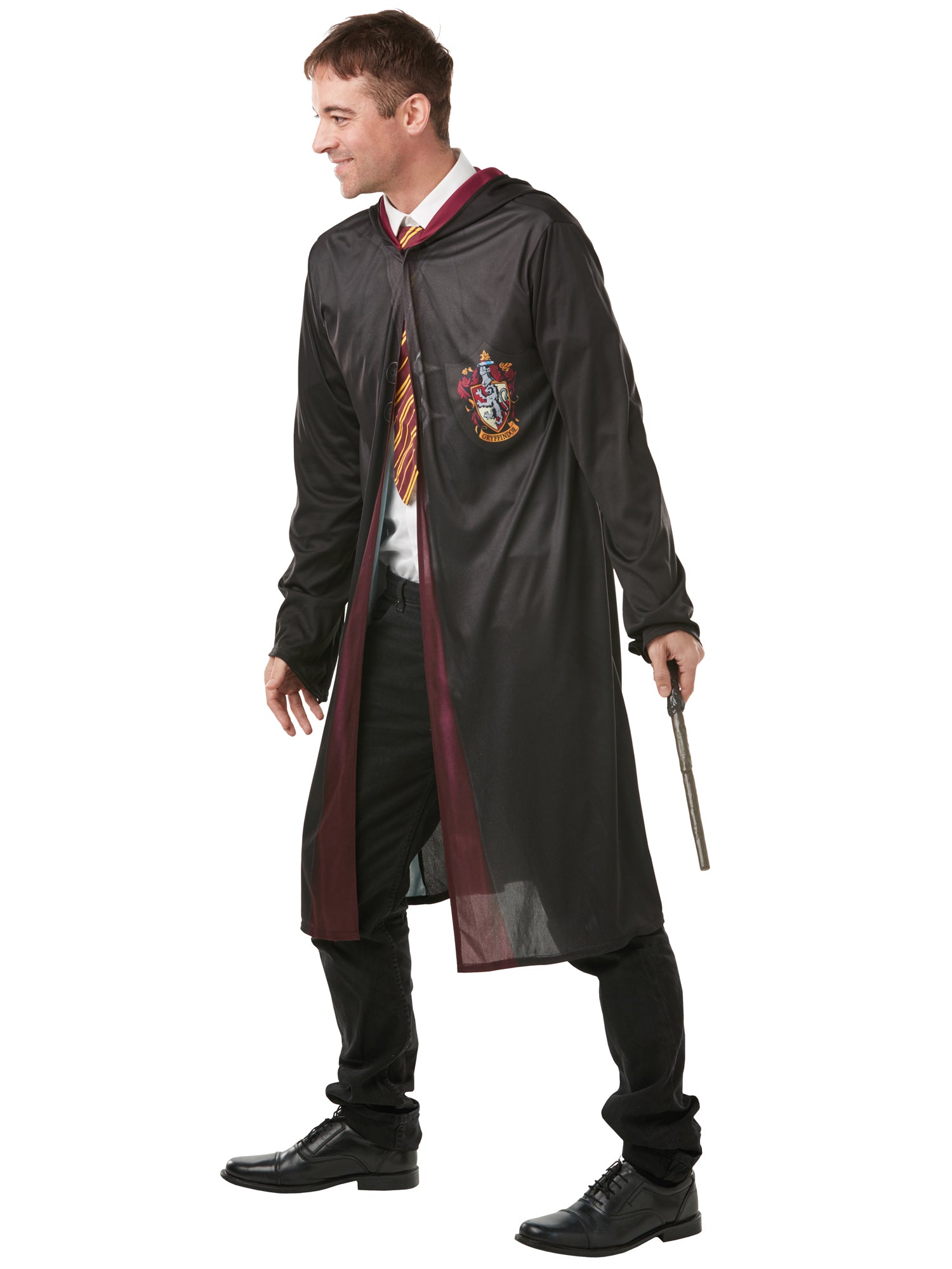 Klassisches Harry Potter Kostüm für Erwachsene + Zauberstab + Krawatte