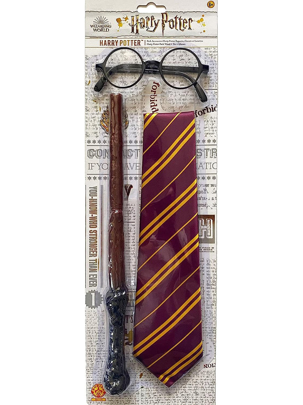 Harry Potter Zubehör-Set Brille + Zauberstab + Krawatte