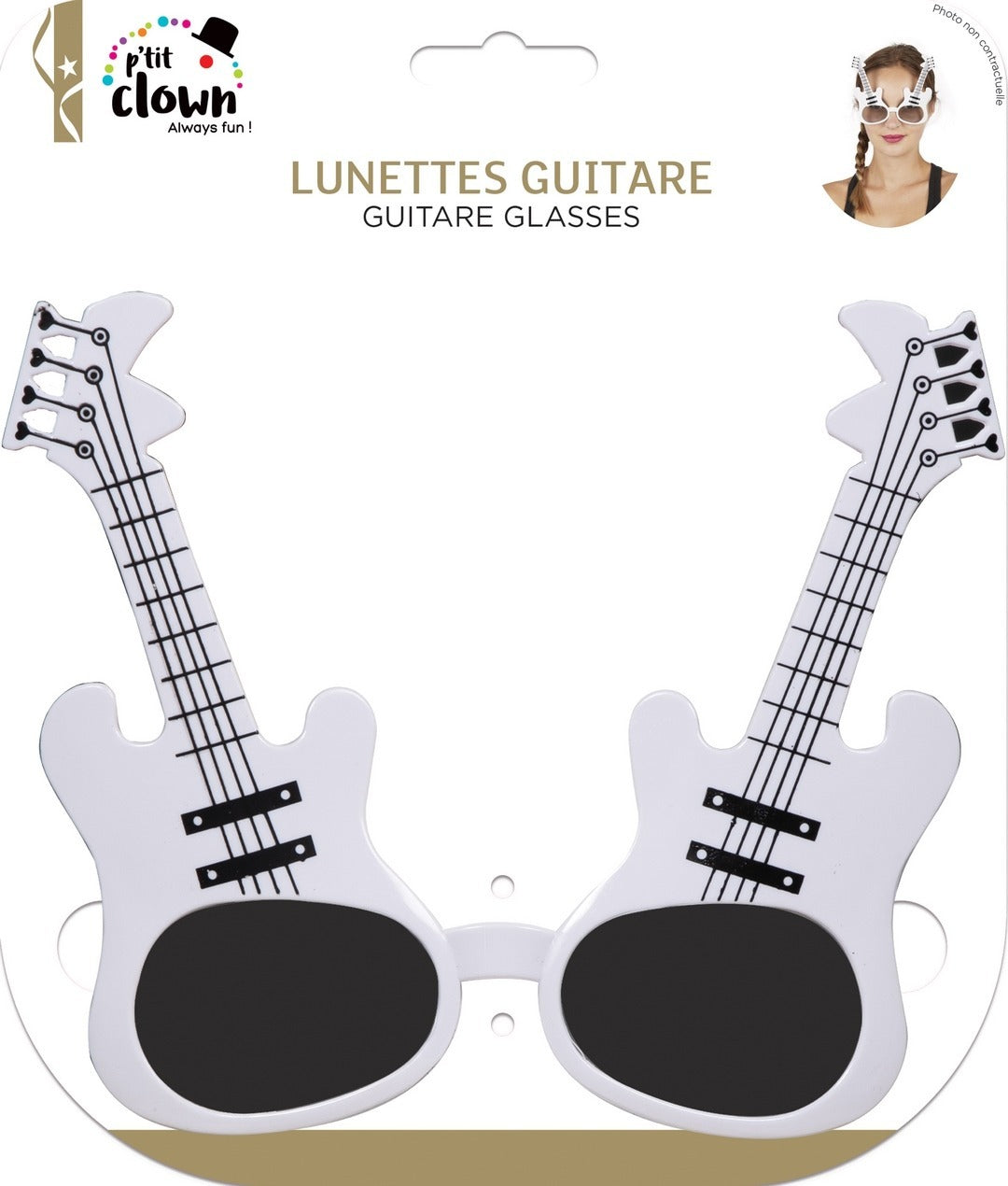 Gitarrenbrille - weiß