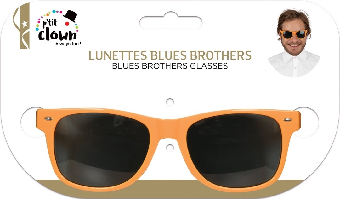 Blues Brothers Brille - Neon-Orange