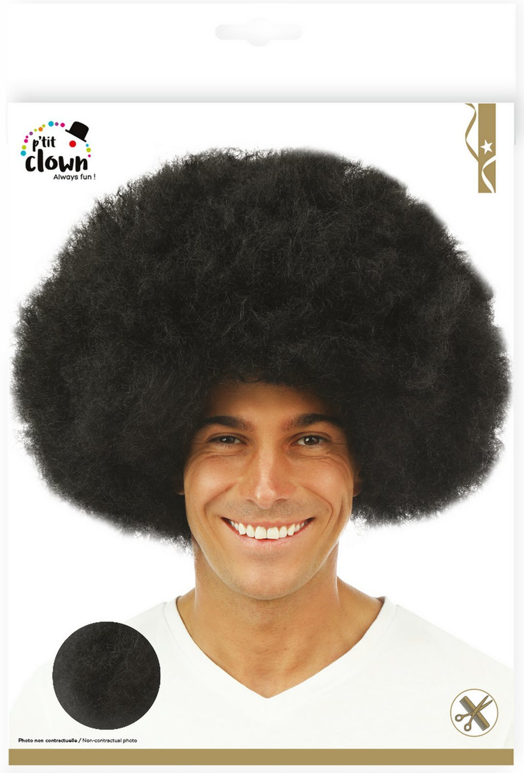 Perruque afro - noir - homme - XXL