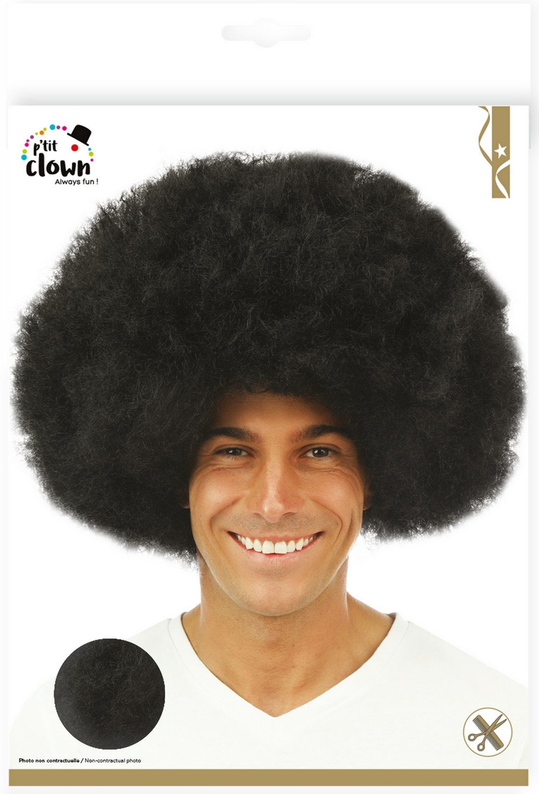 Perruque afro - noir - homme - XXL