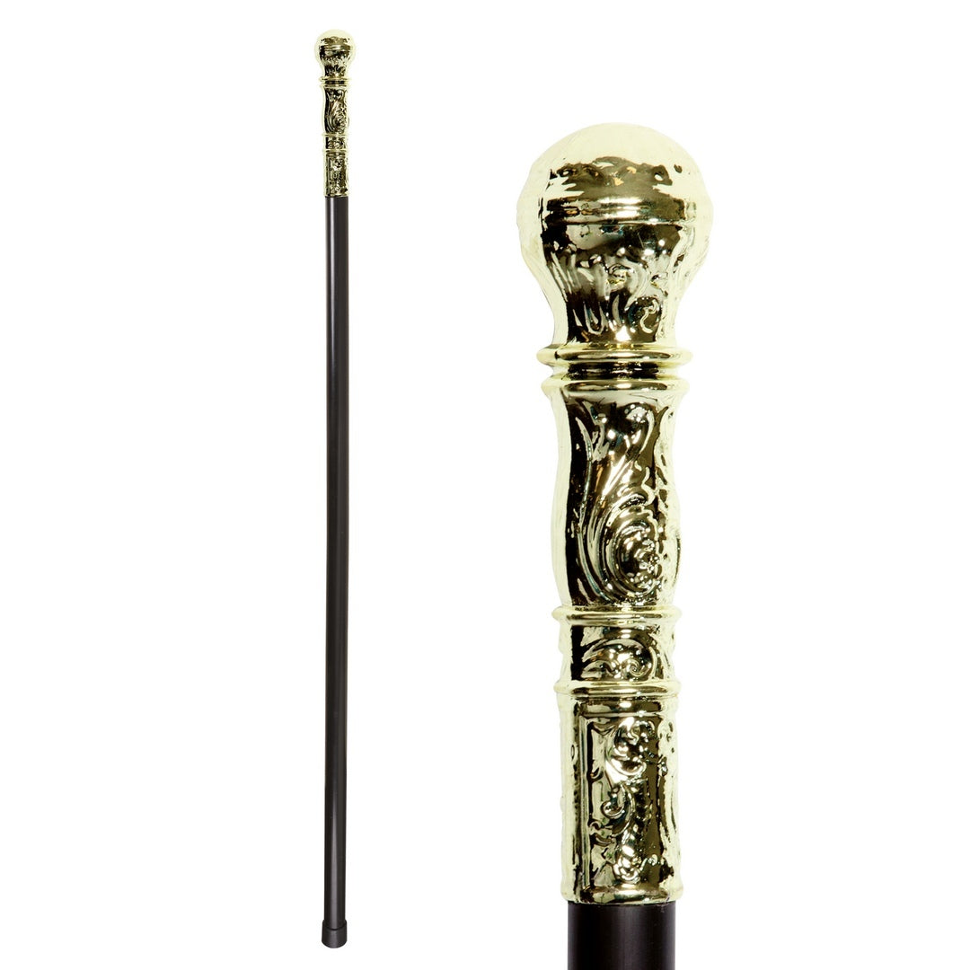 Spazierstock mit Knauf - 92 cm - schwarz, gold