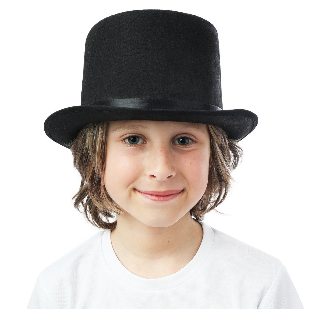 Filzhut Zylinder - schwarz - Kinder