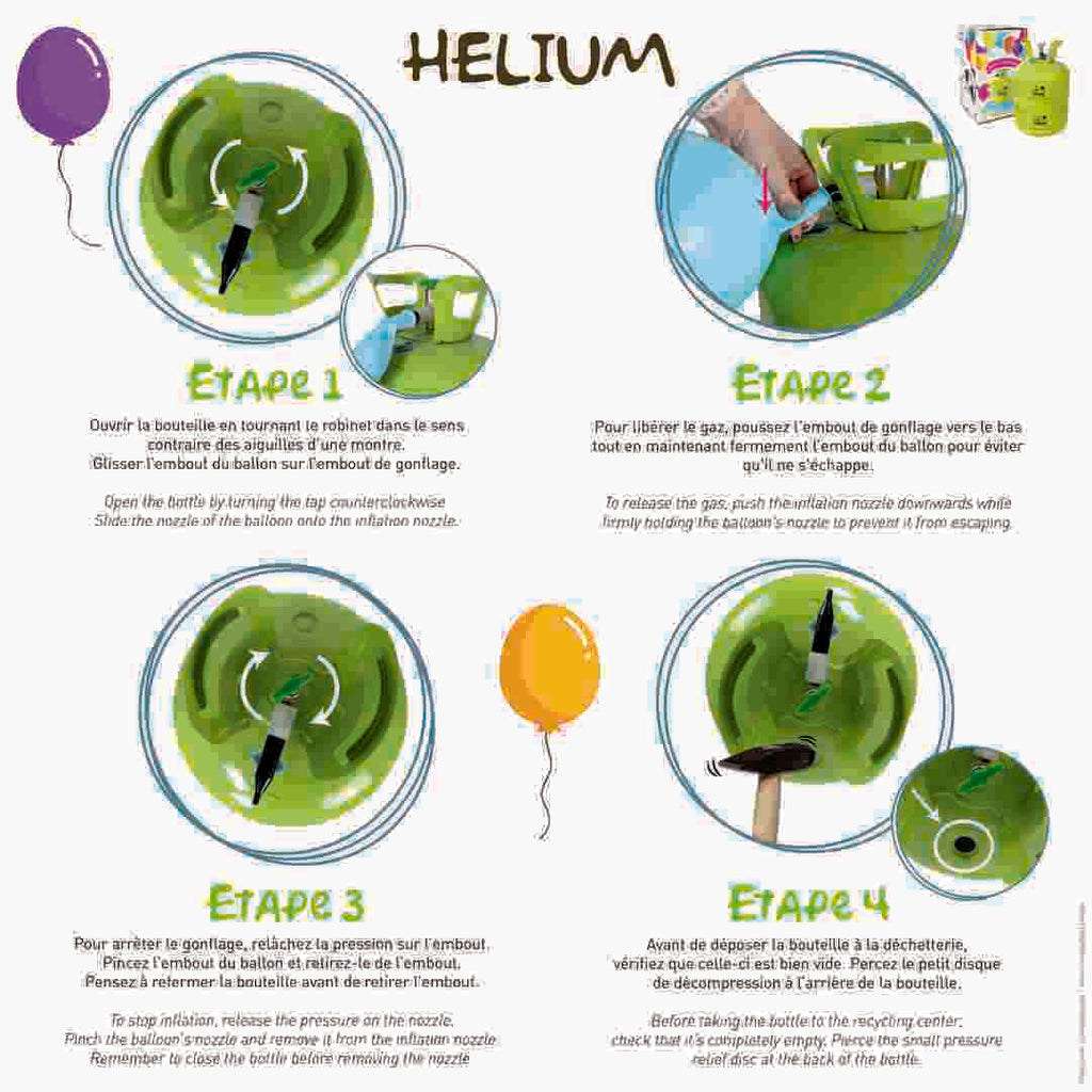 Einweg-Heliumflasche – für 50 Ballons, 0,4 m3