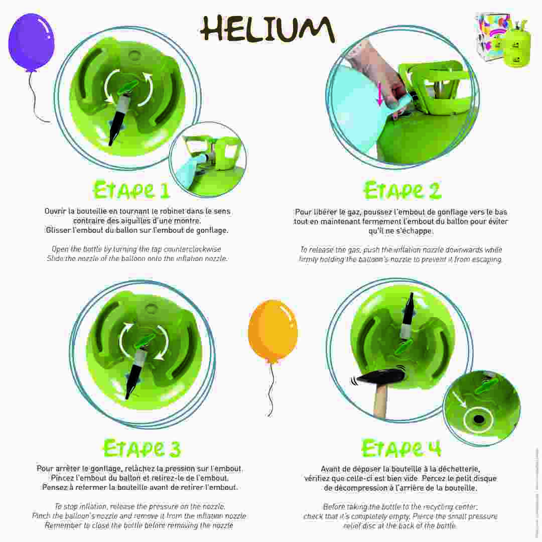 Einweg-Heliumflasche – für 50 Ballons, 0,4 m3