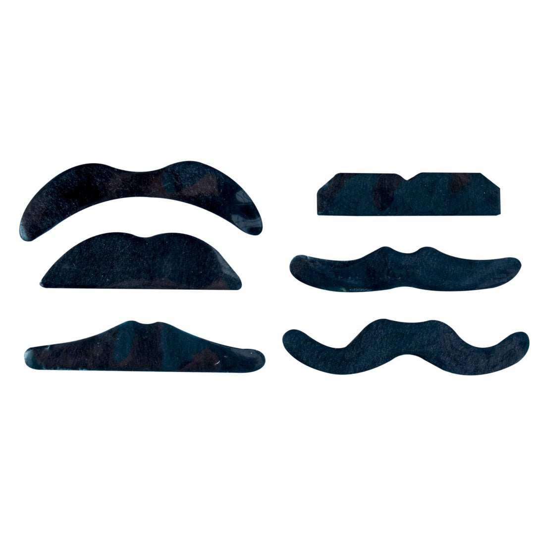Schnurrbärte - 6er-Set - schwarz