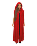 Samtumhang mit Kapuze - 150cm - rot