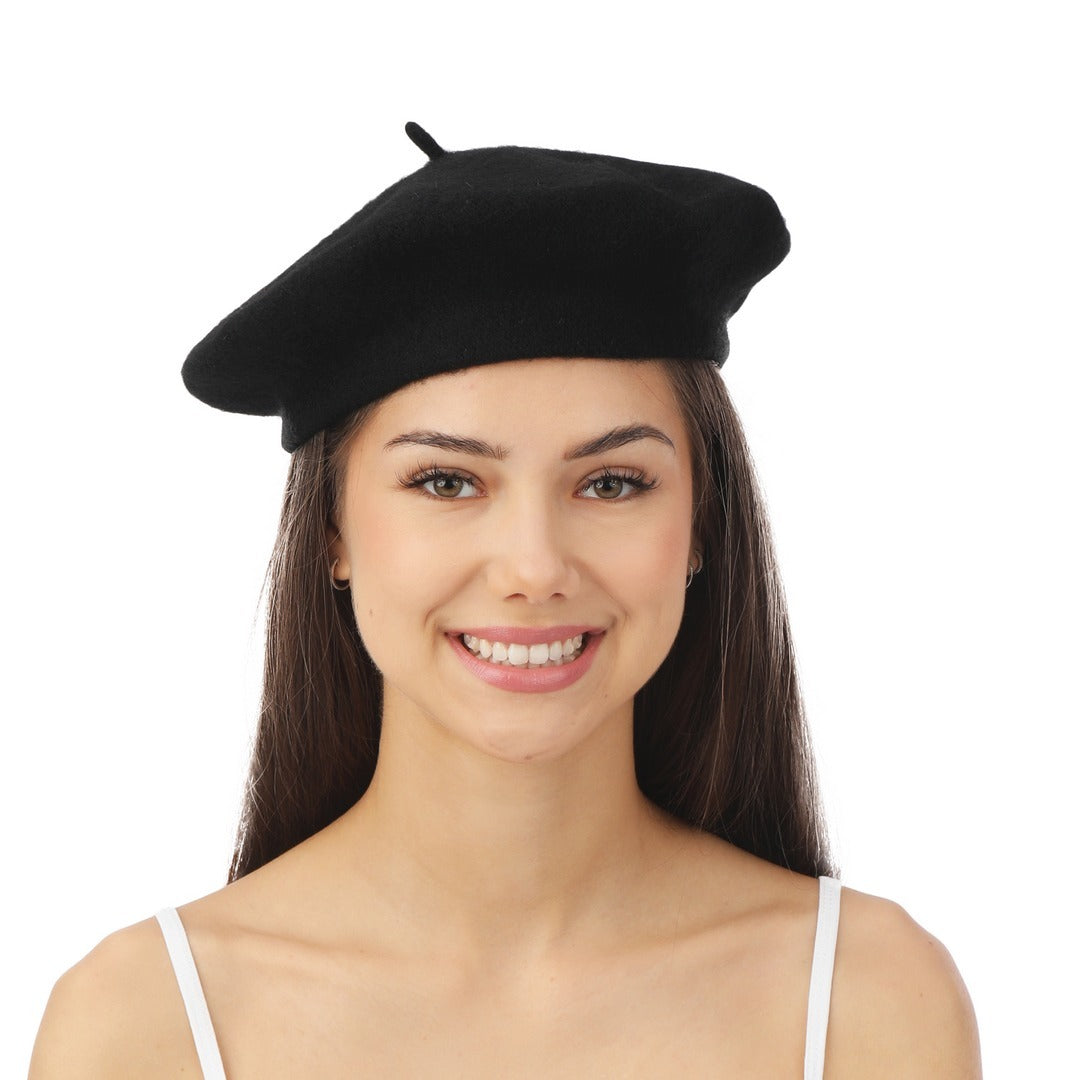 Béret en laine - adulte - noir