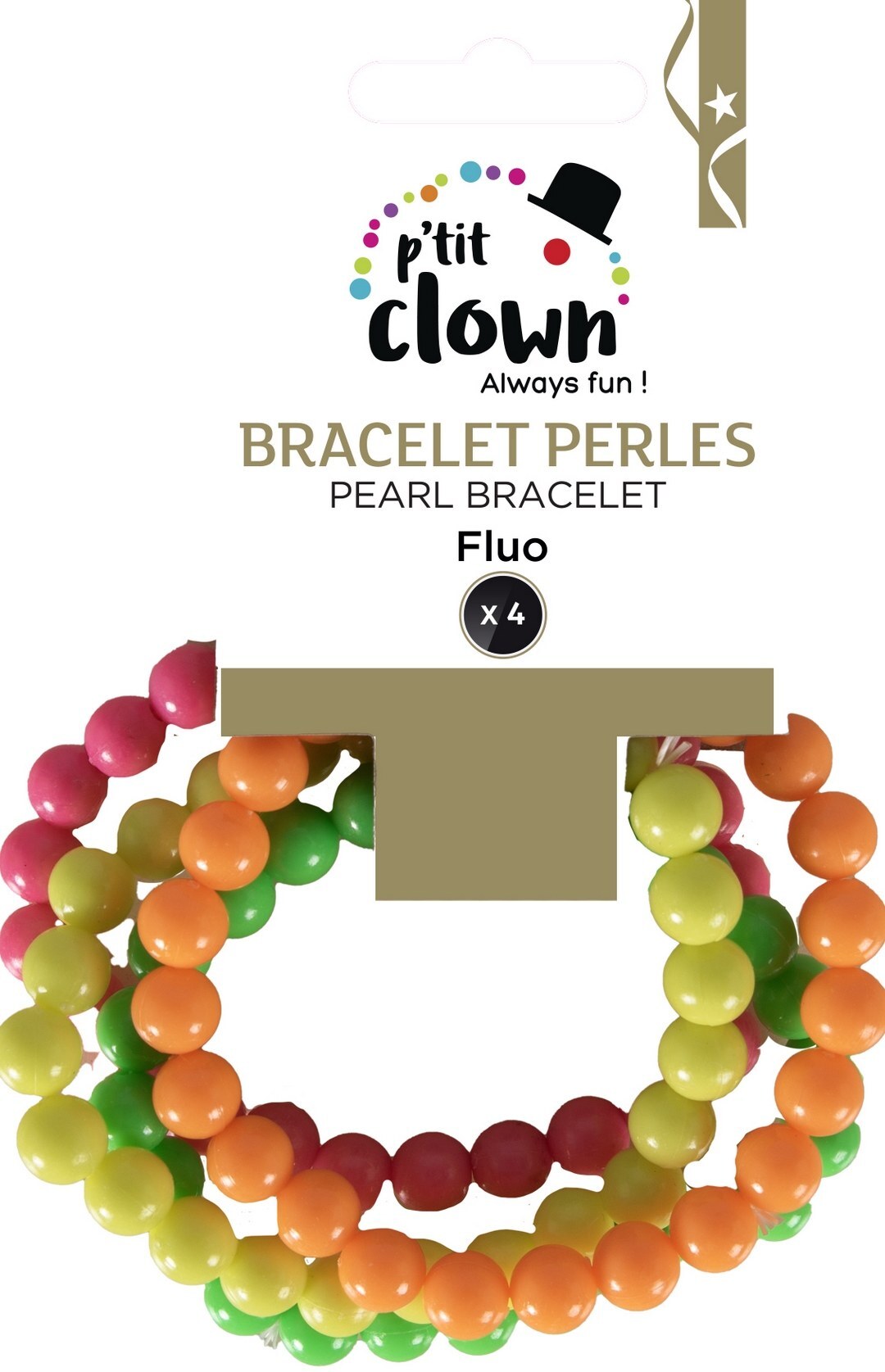 Perlenarmband – Neon – 4er-Set