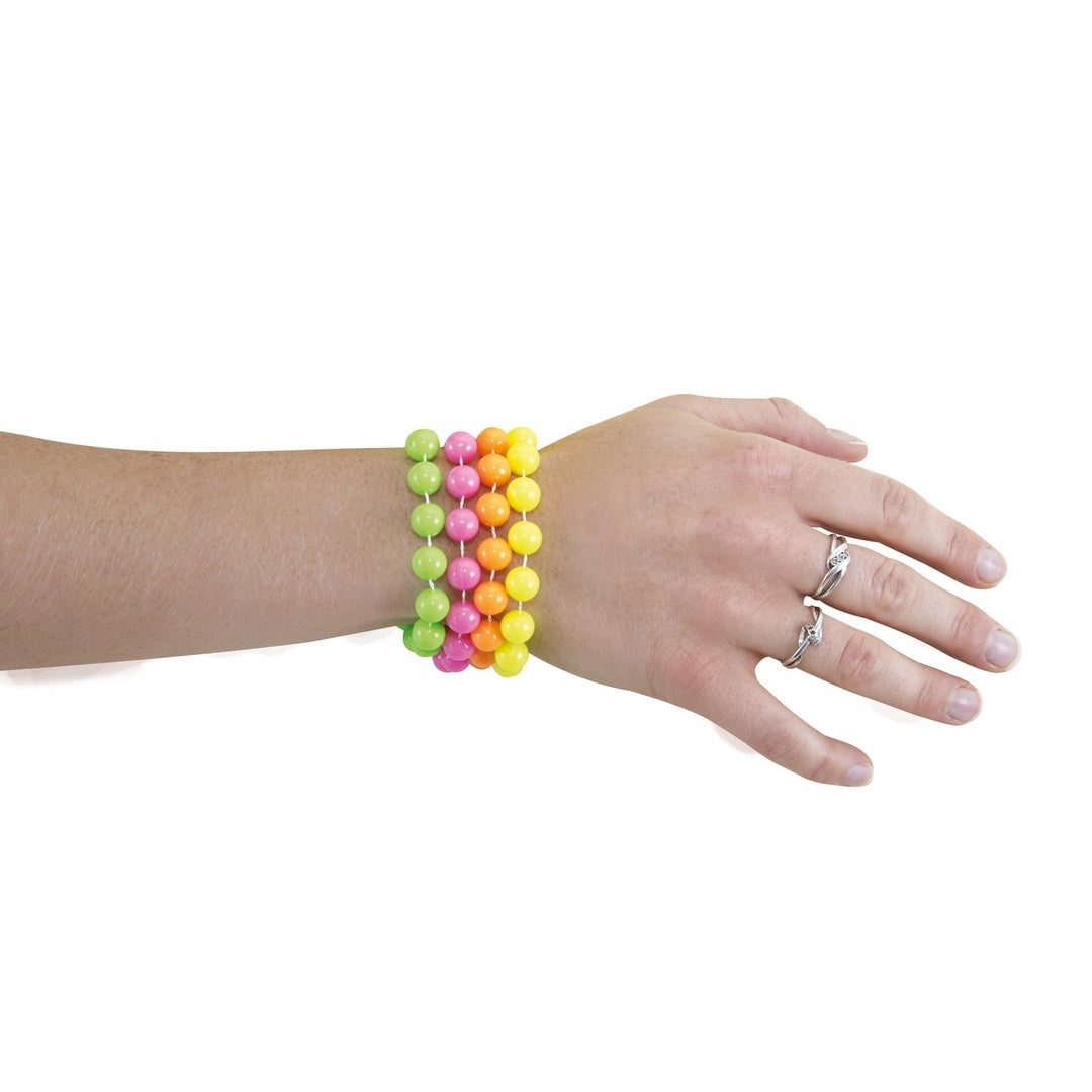 Perlenarmband – Neon – 4er-Set