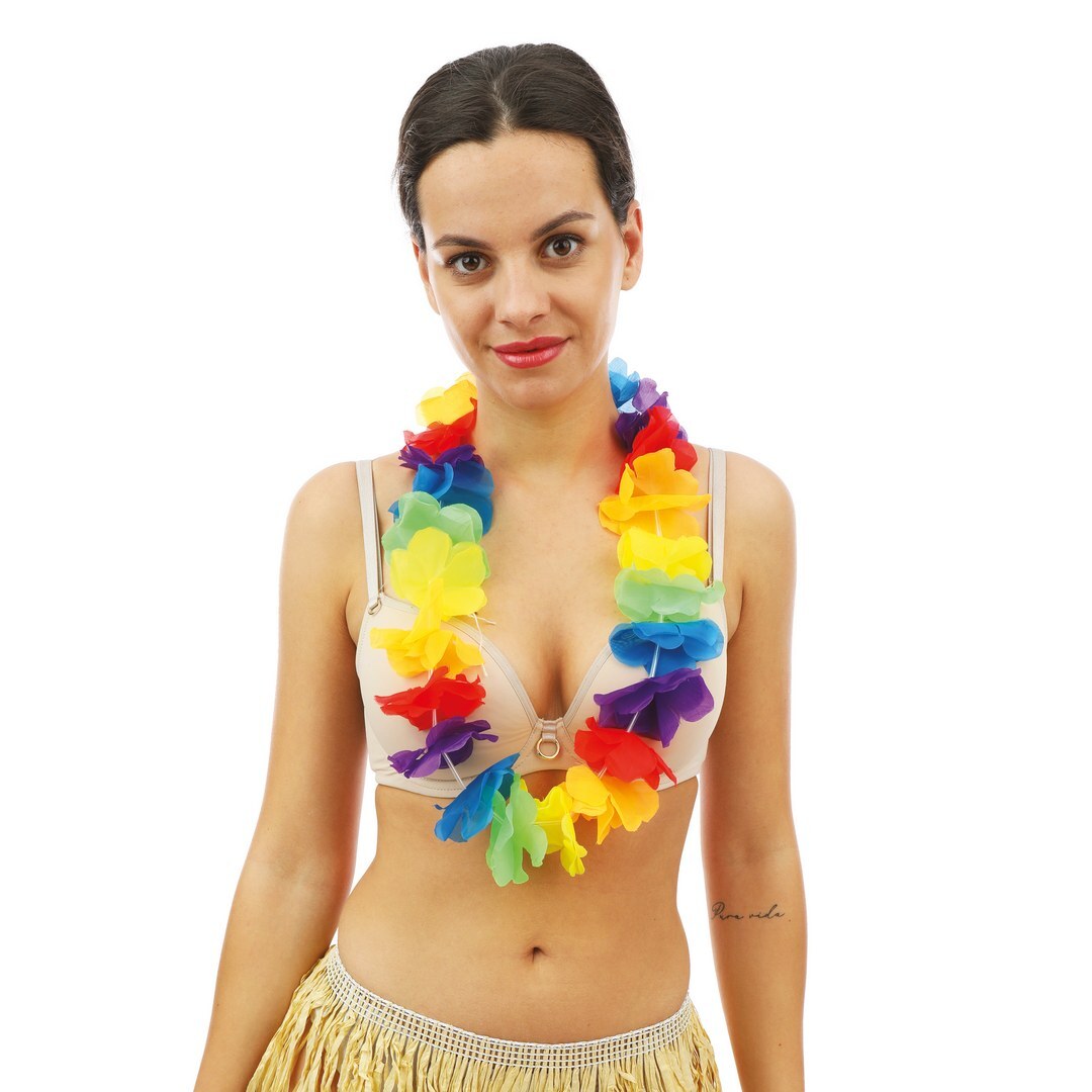 Hawaii-Halskette – Neonfarben, mehrfarbig