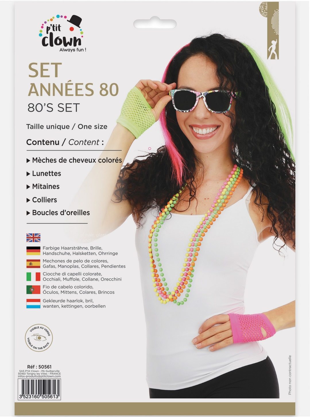 80er-Jahre-Set – Neon – Erwachsene