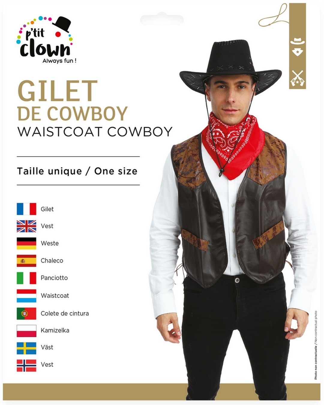 Cowboy-Ärmelweste - Einheitsgröße für Erwachsene
