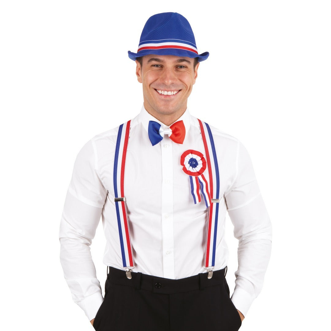 Bretelles - bleu, blanc, rouge