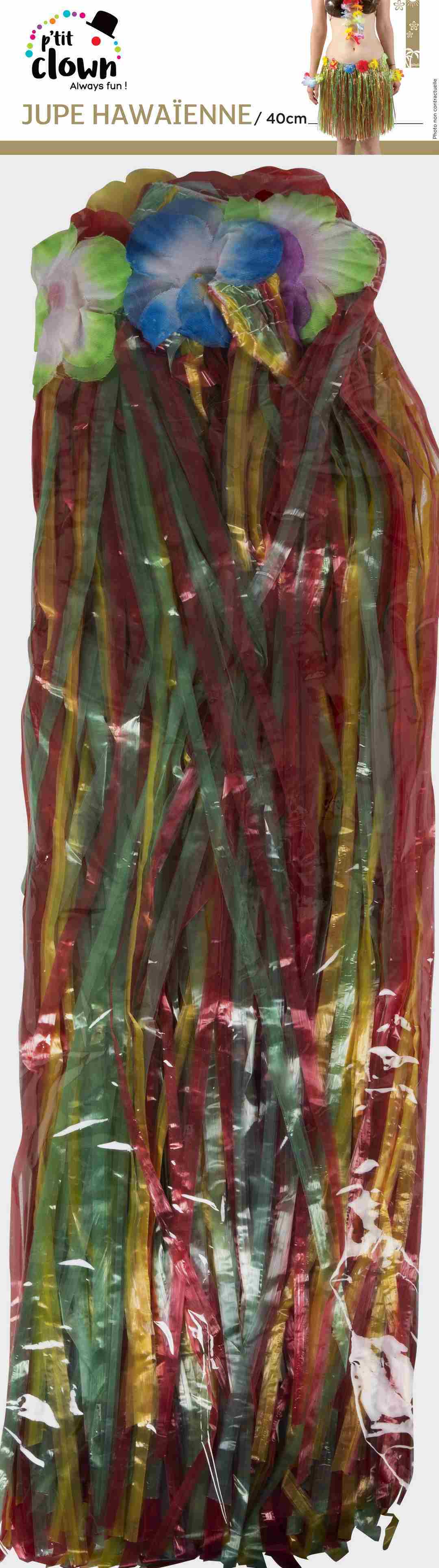 Jupe hawaïenne - adulte - multicolore - 40 cm