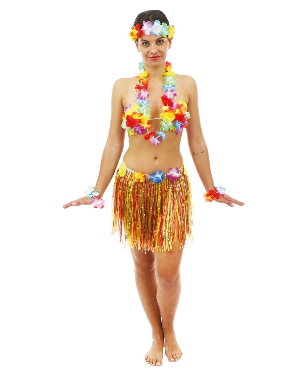 Jupe hawaïenne - adulte - multicolore - 40 cm