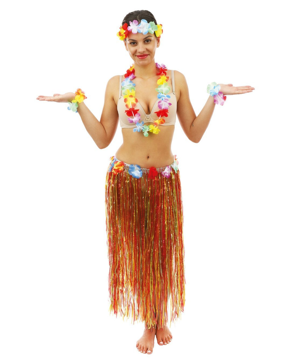 Jupe hawaïenne - adulte - multicolore - 80 cm