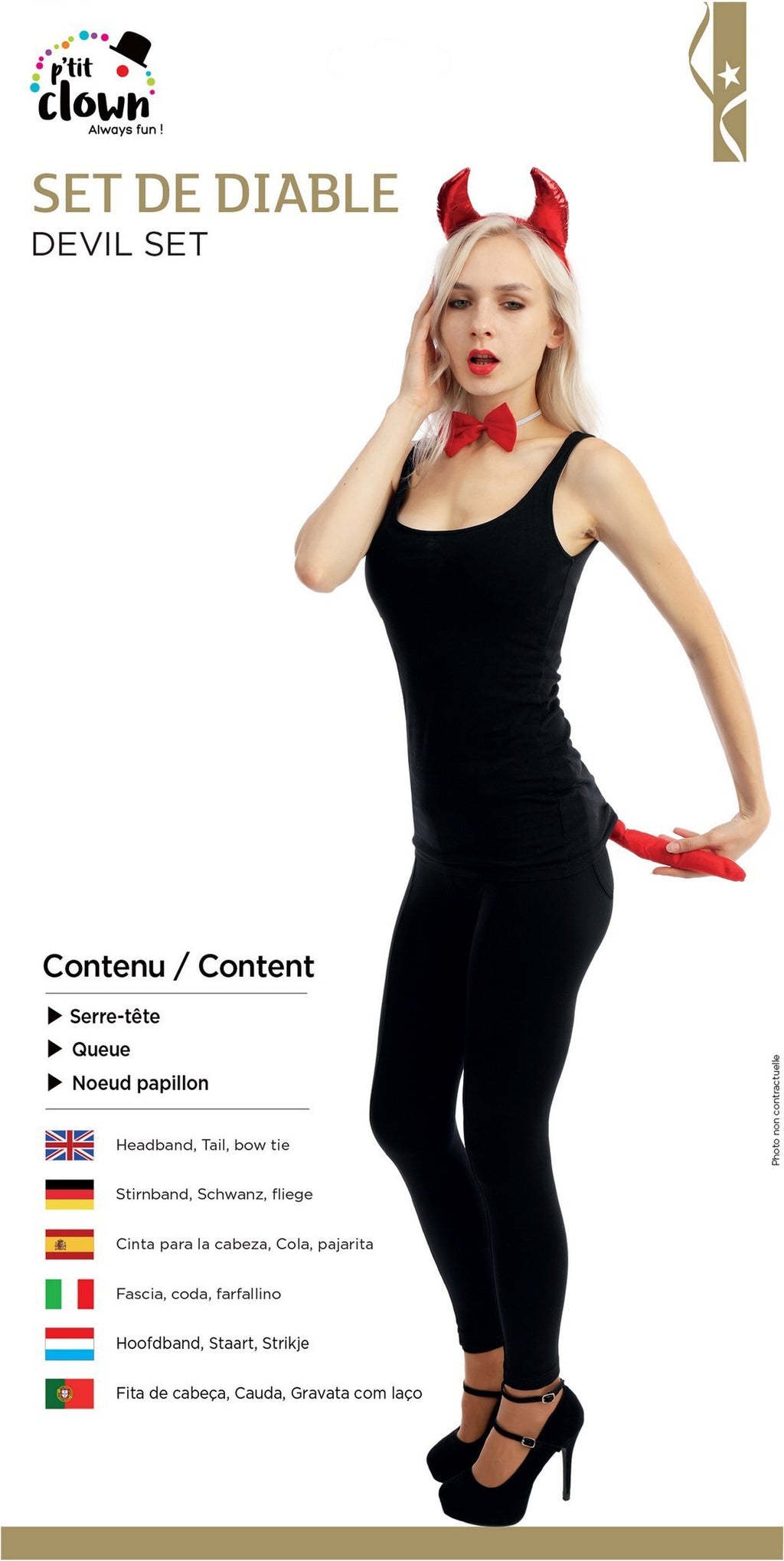Set diable - rouge -adulte - taille unique
