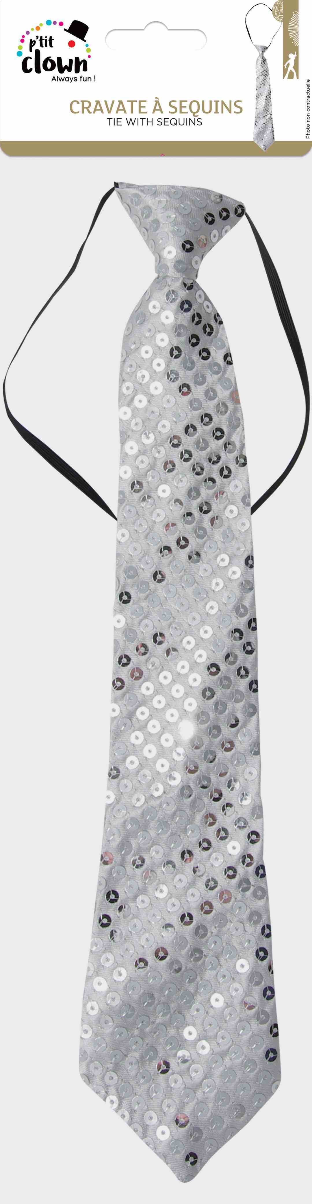 Paillettenkrawatte – Silber
