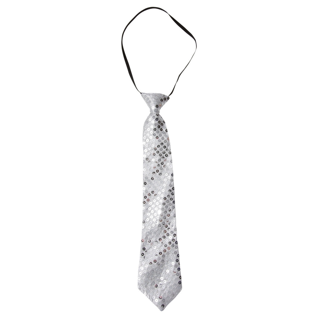 Paillettenkrawatte – Silber