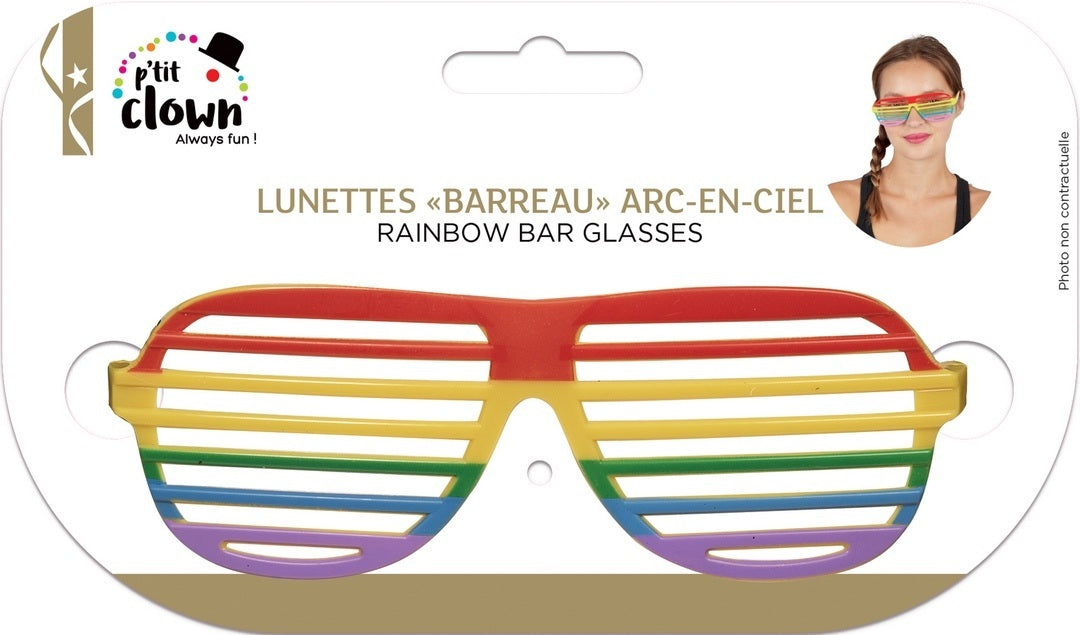 Gefängnisgitterbrille - Regenbogen