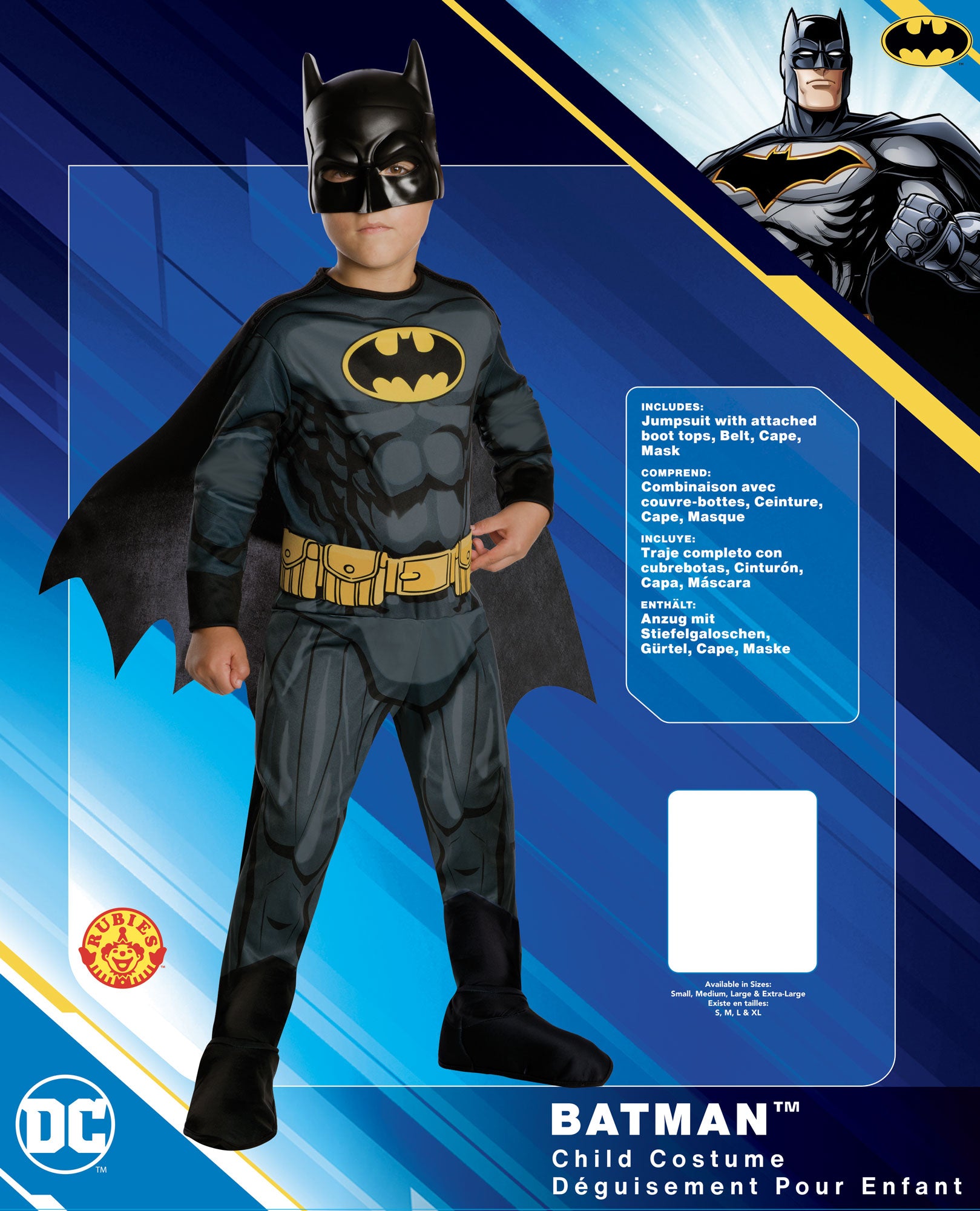 Klassisches Batman Kostüm Schwarz-Gelb