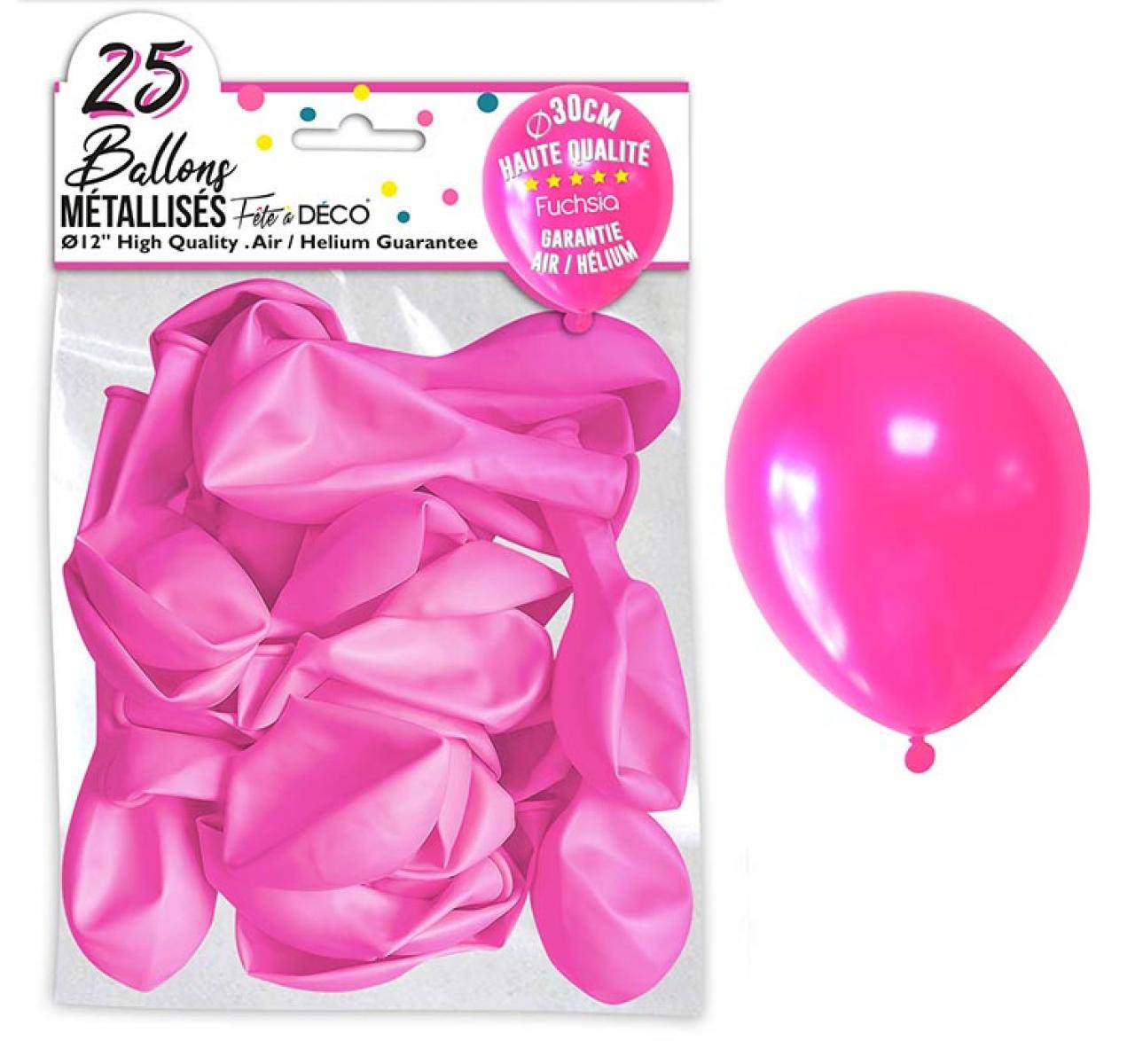 25 Luftballons aus Metallfolie Farbig